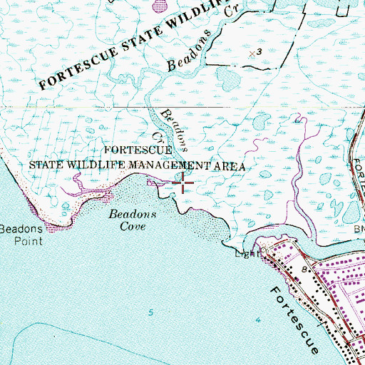 Topographic Map of Beadon Creek, NJ
