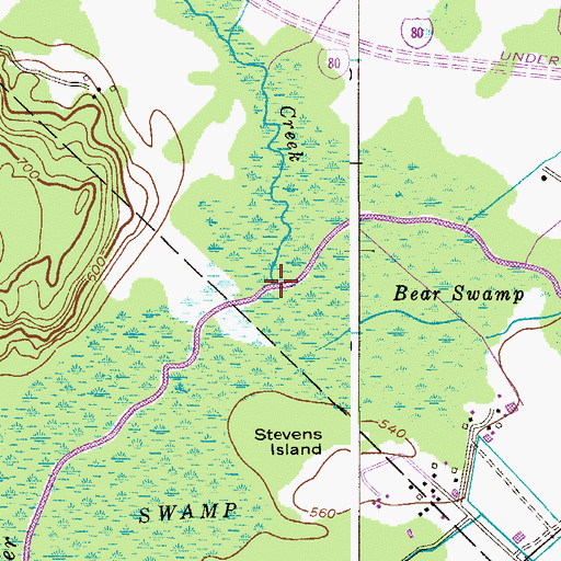 Topographic Map of Bear Creek, NJ