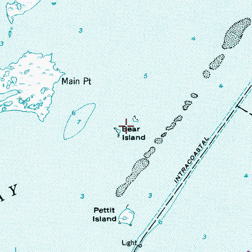 Topographic Map of Bear Island, NJ