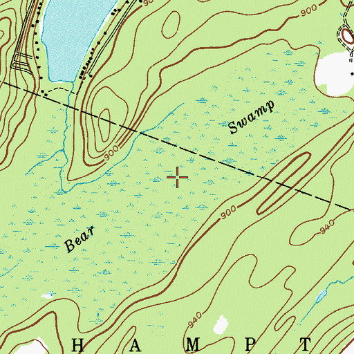 Topographic Map of Bear Swamp, NJ