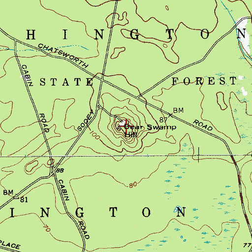 Topographic Map of Bear Swamp Hill, NJ