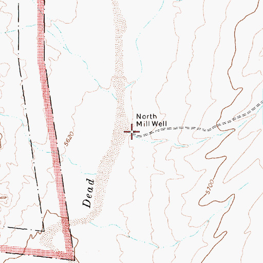 Topographic Map of North Mill Well, AZ
