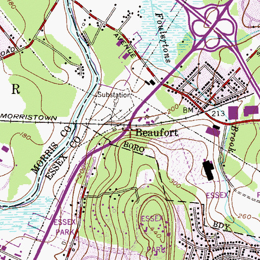 Topographic Map of Beaufort, NJ