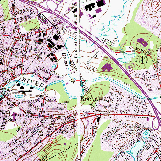 Topographic Map of Beaver Brook, NJ