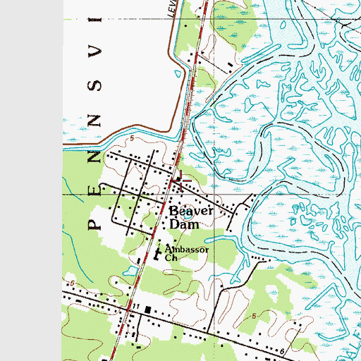 Topographic Map of Beaver Dam, NJ