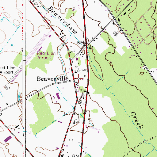 Topographic Map of Beaverville, NJ