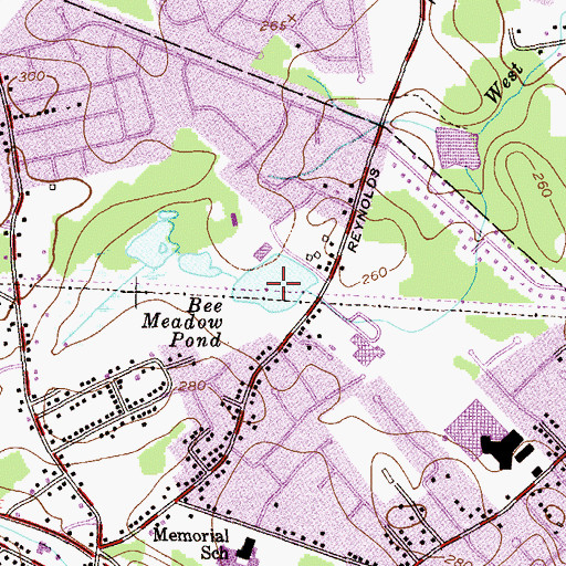 Topographic Map of Bee Meadow Pond, NJ