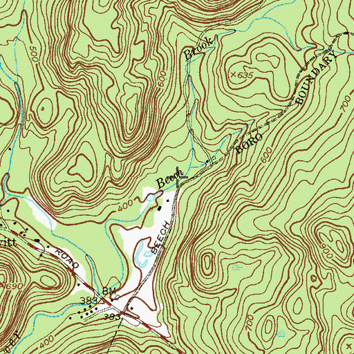 Topographic Map of Beech Brook, NJ