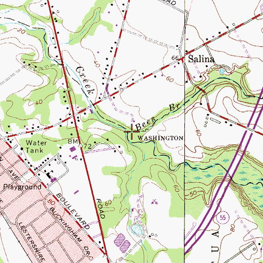 Topographic Map of Bees Branch, NJ