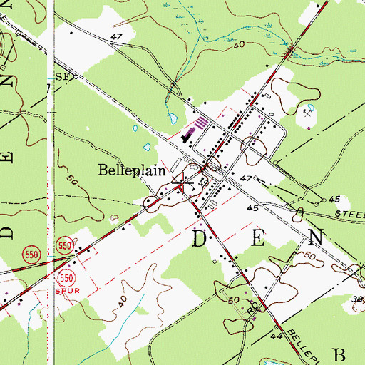 Topographic Map of Belleplain, NJ