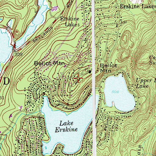 Topographic Map of Bellot Mountain, NJ
