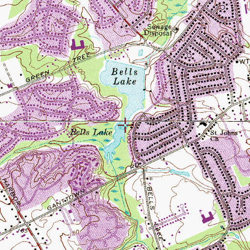 Topographic Map of Bells Lake, NJ