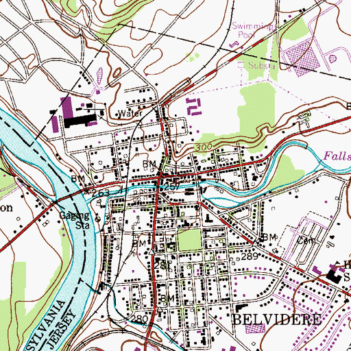 Topographic Map of Belvidere, NJ