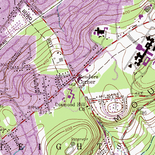 Topographic Map of Benders Corner, NJ