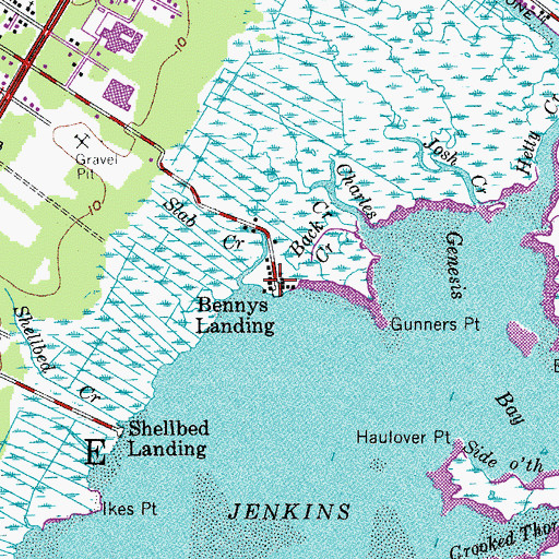 Topographic Map of Bennys Landing, NJ