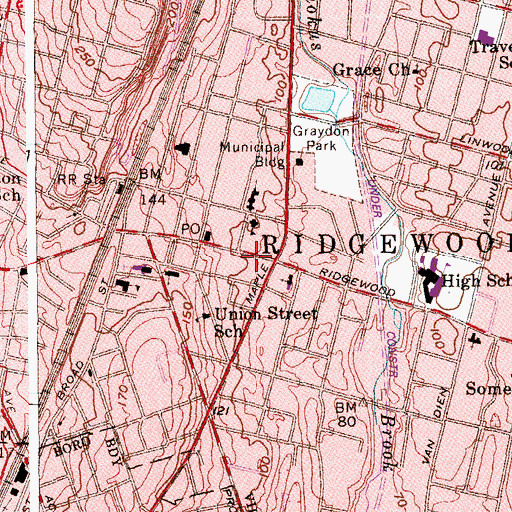 Topographic Map of Bergen Regional Medical Center, NJ