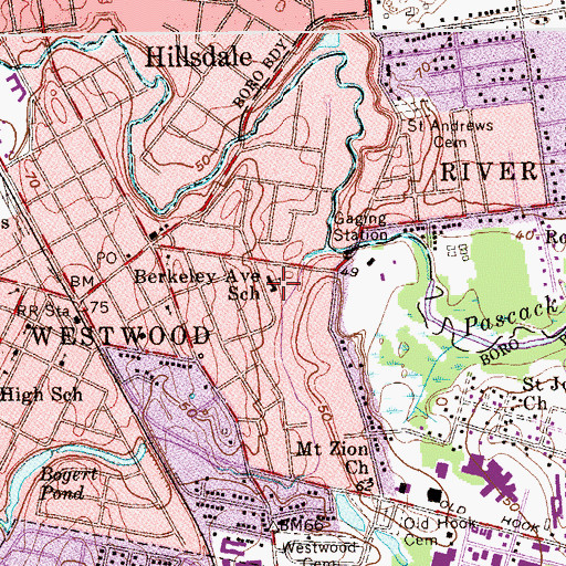 Topographic Map of Berkeley Avenue Elementary School, NJ