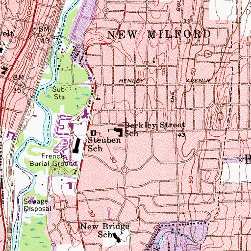 Topographic Map of Berkley Street Elementary School, NJ