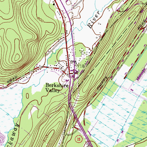 Topographic Map of Berkshire Valley, NJ