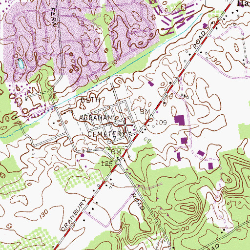 Topographic Map of Beth Abraham Cemetery, NJ