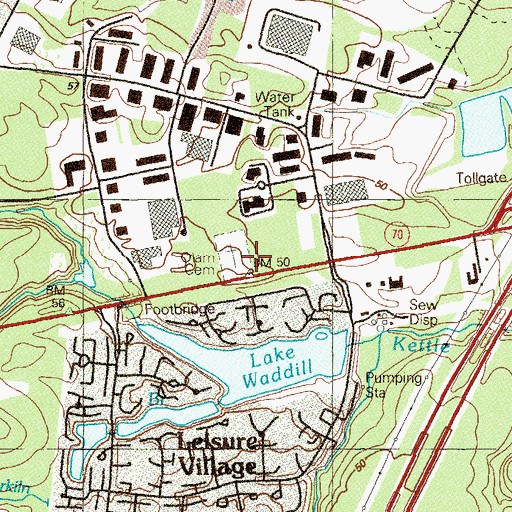 Topographic Map of Olam Cemetery, NJ