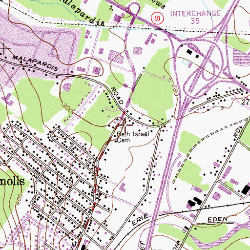 Topographic Map of Beth Israel Cemetery, NJ