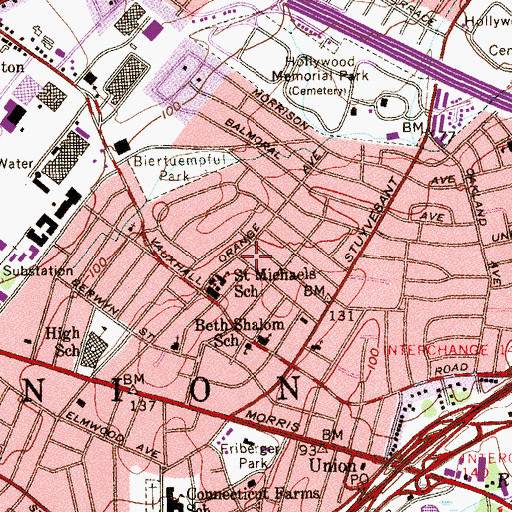 Topographic Map of Beth Shalom School, NJ