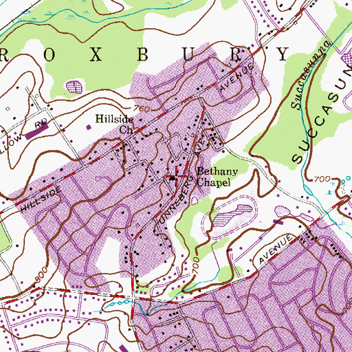 Topographic Map of Bethany Chapel, NJ