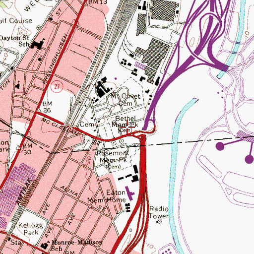 Topographic Map of Beth El Cemetery, NJ
