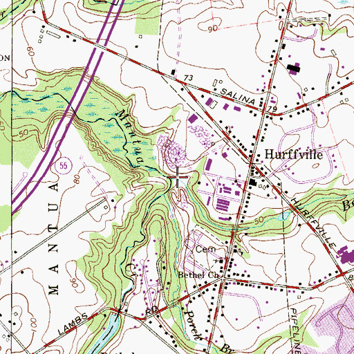 Topographic Map of Bethel Run, NJ