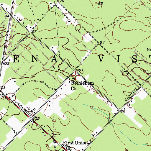 Topographic Map of Bethlehem Church, NJ