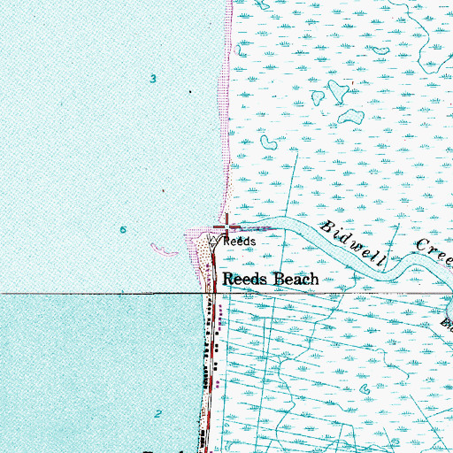 Topographic Map of Bidwell Creek, NJ