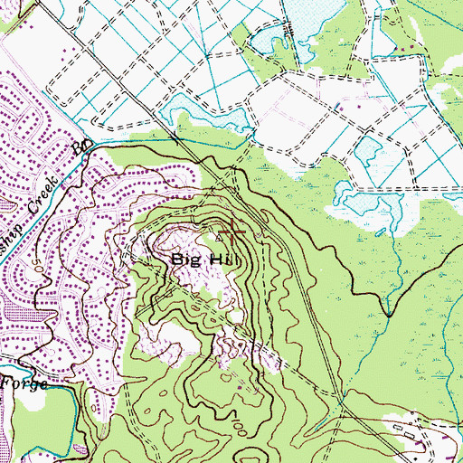 Topographic Map of Big Hill, NJ