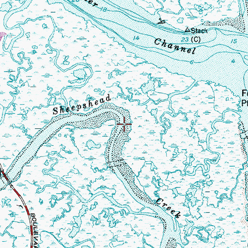 Topographic Map of Big Sheepshead Creek, NJ