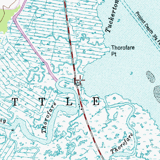 Topographic Map of Big Thorofare, NJ