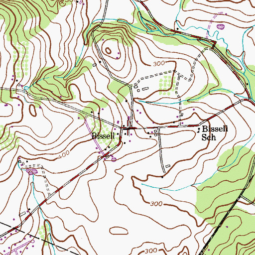 Topographic Map of Bissell, NJ