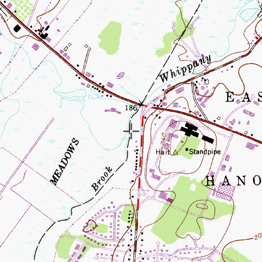 Topographic Map of Black Brook, NJ
