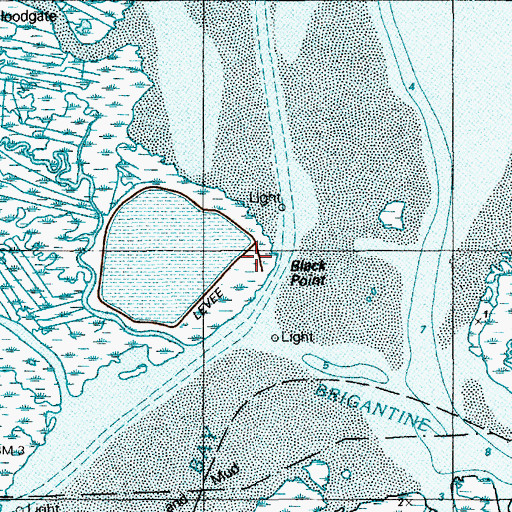 Topographic Map of Black Point, NJ