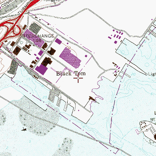 Topographic Map of Black Tom, NJ