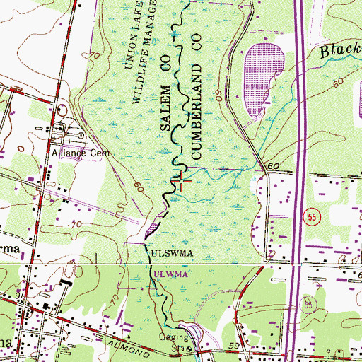 Topographic Map of Blackwater Branch, NJ