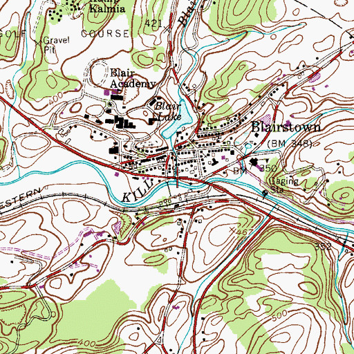 Topographic Map of Blair Creek, NJ