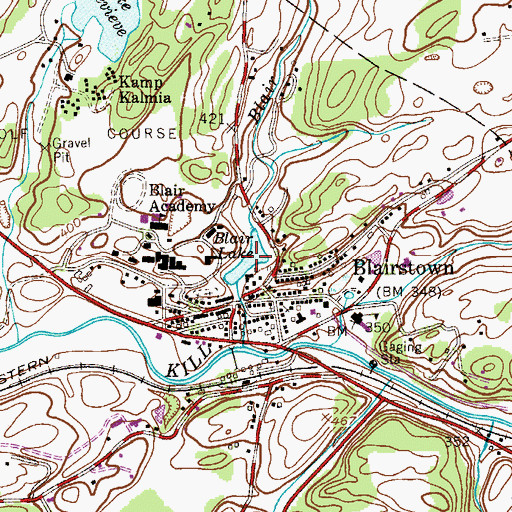 Topographic Map of Blair Lake, NJ