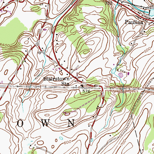 Topographic Map of Blairstown Station, NJ