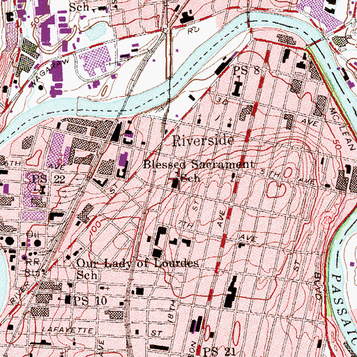 Topographic Map of Blessed Sacrament School, NJ