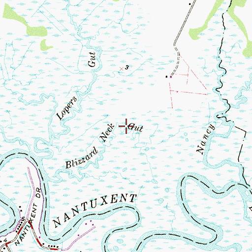 Topographic Map of Blizzard Neck Gut, NJ