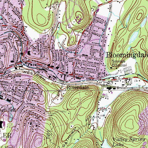 Topographic Map of Bloomingdale, NJ