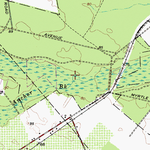 Topographic Map of Blue Anchor Brook, NJ