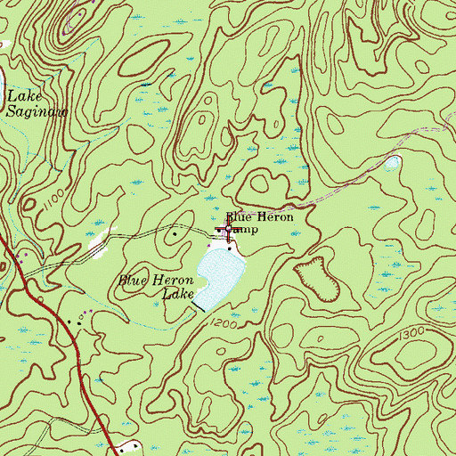 Topographic Map of Blue Heron Camp, NJ