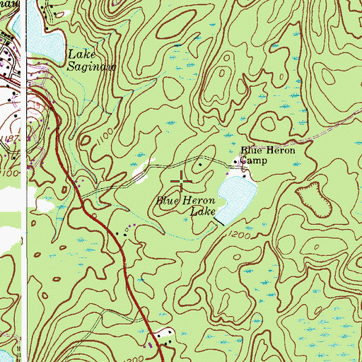Topographic Map of Blue Heron Lake, NJ