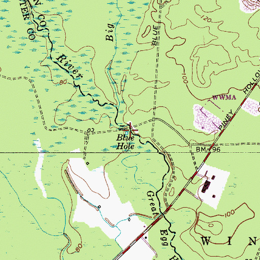 Topographic Map of Blue Hole, NJ